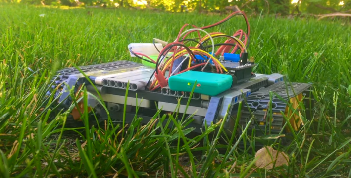 Lego PS2 Rover in its natural habitat: My backyard